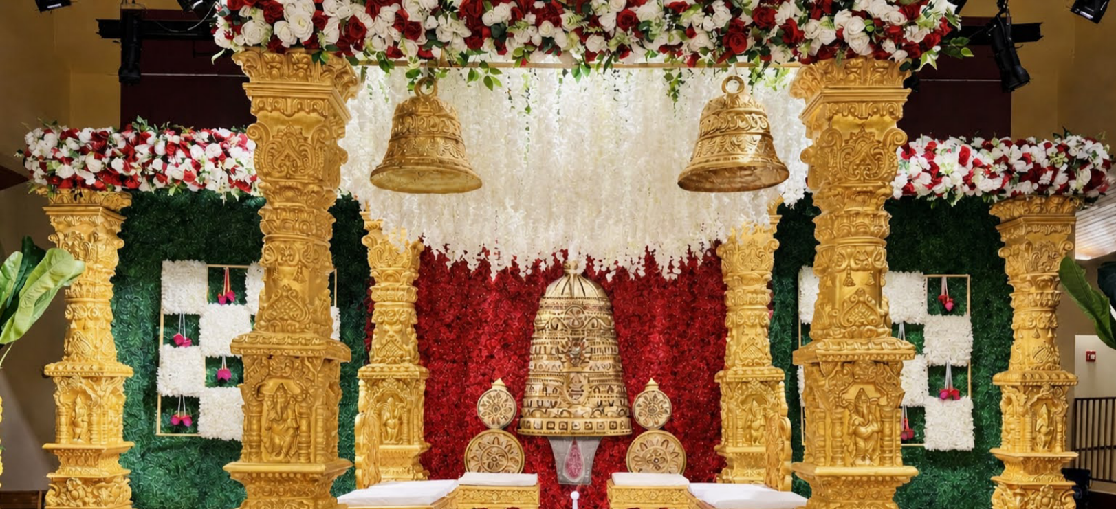 South Indian mandapam floral decor