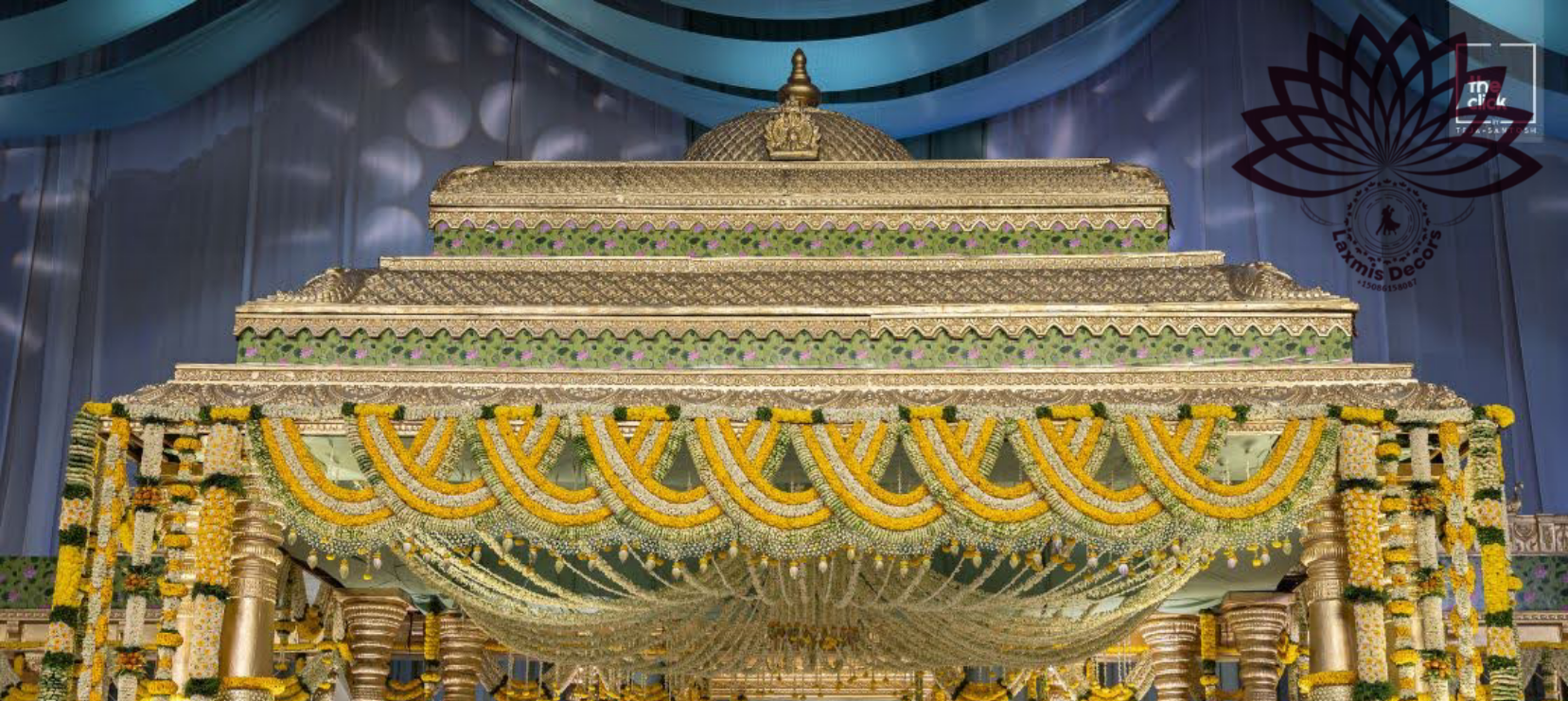 South Indian temple-style wedding stage